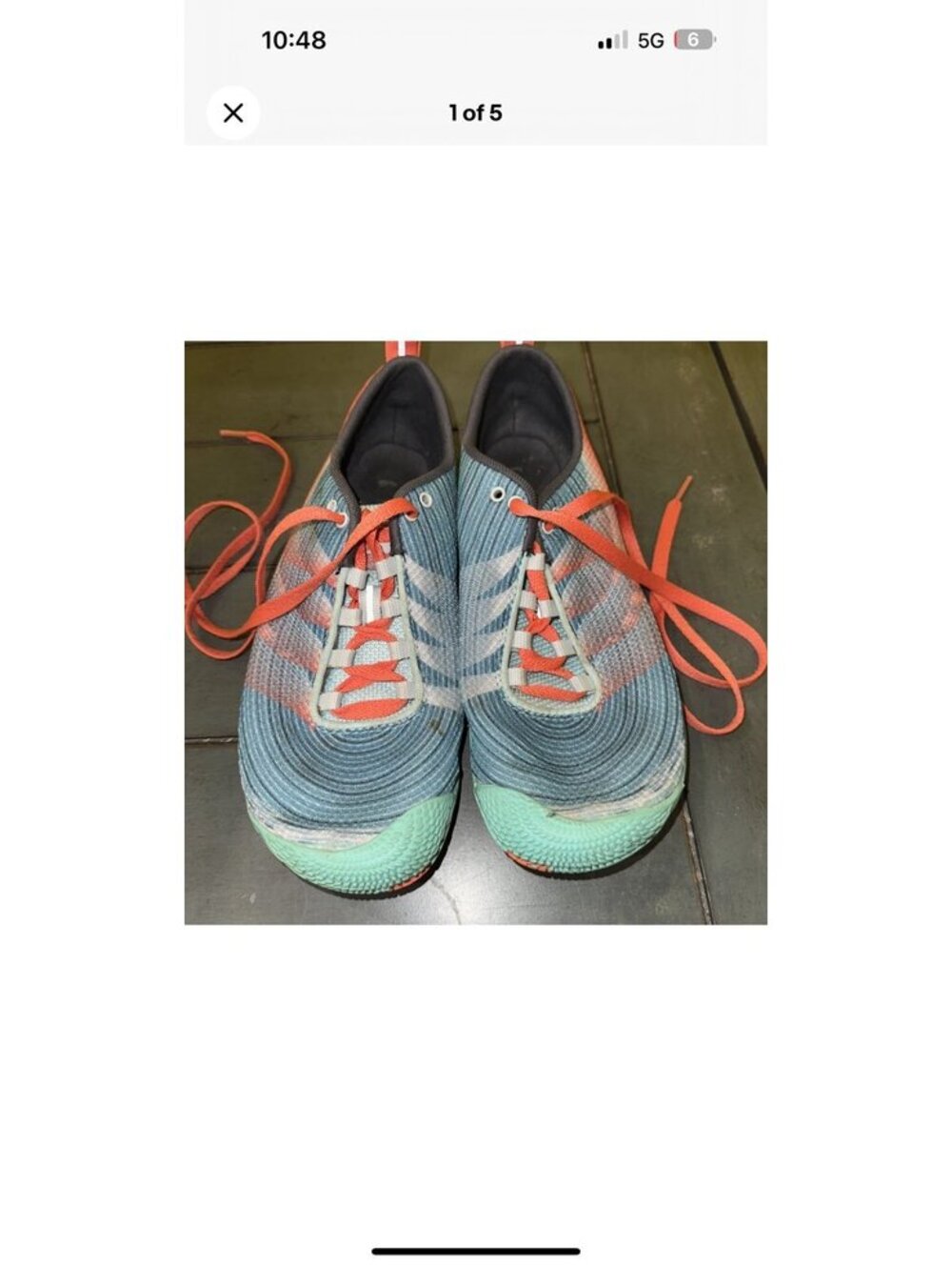 Merrell Vapor Glove 2 Barefoot Trail Running Shoes US 7.5 Sea Blue Coral Vibram